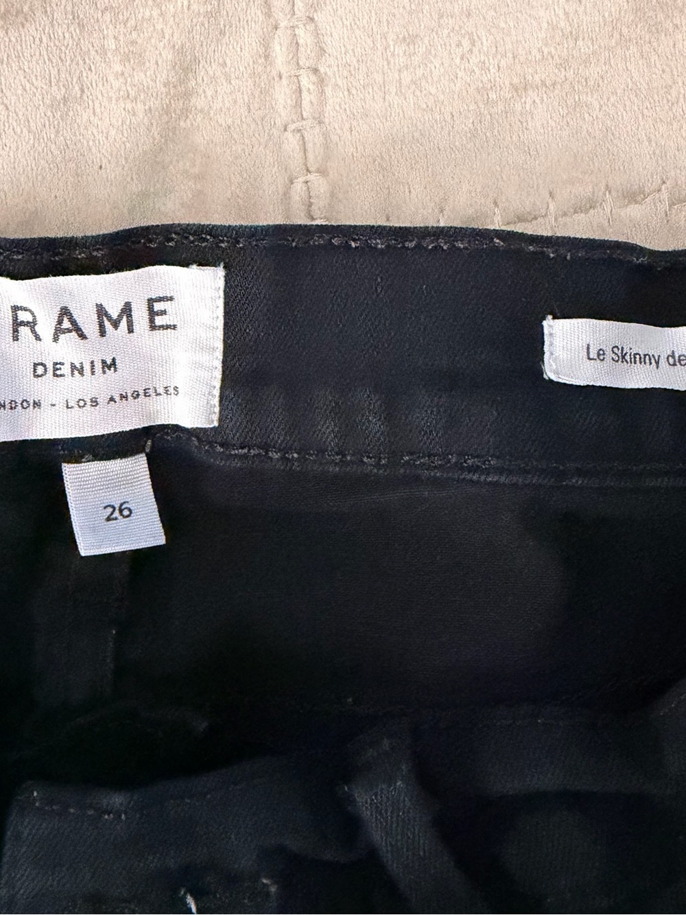 FRAME jeans Le Skinny de Jeanne size 26 Film Noir Black Stretch Skinny Made USA - Picture 3 of 10